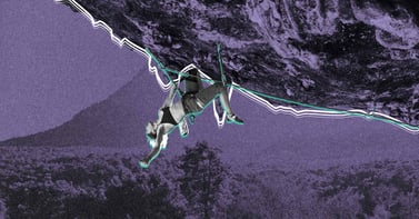 Inverted rock climbing image to show disruptive thinking - Fast Company Executive Board